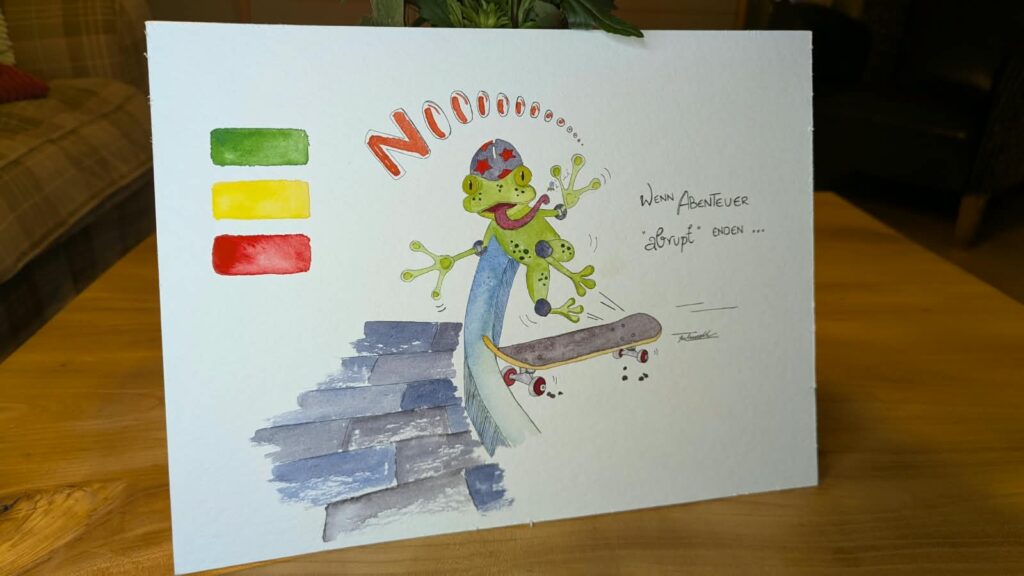 Original - Bild "Frosch Abenteuer" 24x32cm